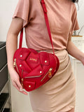 woloong Zipper Split-Joint Heart Shape Handbags Crossbody Bags Bags