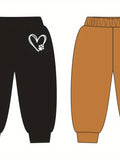 3pcs Soft & Cozy Baby Boys Los Angeles, California Alphabet Print Sweatpants - High Stretch, Loose Fit, Comfortable Cotton Trousers for Spring, Autumn, and Winter Seasons