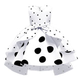 Elegant Polka Dot Sleeveless Party Dress for Girls - All Season, Ruffled, Bow & Belt Details, Knee-High