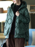 woloong Original Solid Hooded Cotton-Padded Coat