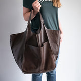 Large Capacity Retro Tote Bag - Spacious Interior, Versatile Shopping Bag, Premium PU Leather - Embracing Minimalist Chic with a Timeless Design