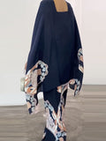 woloong Batwing Sleeves Loose Flower Print Mock Neck Blouses&Shirts Tops