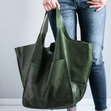 Large Capacity Retro Tote Bag - Spacious Interior, Versatile Shopping Bag, Premium PU Leather - Embracing Minimalist Chic with a Timeless Design