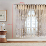 2 Panels Exquisite European-Style Floral Embossed Jacquard Double Layer Blackout Curtains - Enhance Home Decor with Grommet Top, Thermal Insulation, and Light Blocking - Perfect for Living Room and Bedroom Windows
