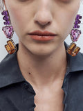 woloong Heart Shape Geometric Drop Earrings