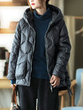woloong Original Solid Hooded Cotton-Padded Coat
