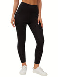 3Pcs Fleece Liner Yoga Pants, High Waist Side Pocket High Stretch Slimming Yoga Leggings, Women's Activewear