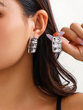 woloong Solid Color Geometric Drop Earrings