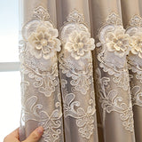 2 Panels Exquisite European-Style Floral Embossed Jacquard Double Layer Blackout Curtains - Enhance Home Decor with Grommet Top, Thermal Insulation, and Light Blocking - Perfect for Living Room and Bedroom Windows