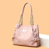 Large Capacity Stylish Tote Bag with Butterfly Charm - Fashion Nylon Shoulder Bag for Daily Chic Style - Durable & Spacious