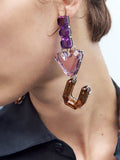 woloong Heart Shape Geometric Drop Earrings