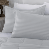 3pcs Fashion Luxury Comforter Set 1* Comforter + 2*Pillowcase, Without Core, Grey Striped Print Quilted Winter Bedding Set, Soft Warm And Skin-friendly Duvet For Bedroom, Guest Room