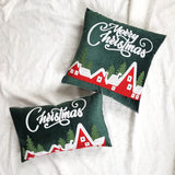 1pc Vibrant Green Dutch Fleece Embroidered Christmas Cushion Throw Pillow Cover