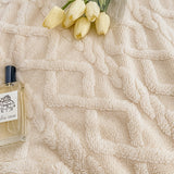 1pc Solid Color Double-layer Jacquard Tower Skin Velvet Lamb Velvet Blanket, Thickened Single Bed Blanket, Air Conditioning Throw Blanket