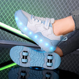 Girls' LED Light Up Roller Skates for Ages 12 and Under - Breathable PU Upper, TPR Sole, Rechargeable Lithium Polymer Battery, All-Season Hook and Loop Fastener Skating Shoes