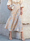 woloong Polka-Dot Loose High Waisted Skirts