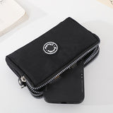 Three Zipper Clutch Wallet, Women Multi Layer Coin Purse, Versatile Wristlet Mobile Phone Bag