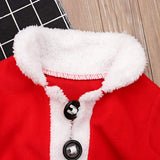 Classic Santa Claus Costume Set for – 4pcs Festive Outfit with Coat, Pants, Hat, and Shoe Covers, Soft Red Polyester, Baby Christmas Apparel, Collar Top for Seasonal Parties and Events