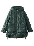 woloong Original Solid Hooded Cotton-Padded Coat