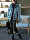 woloong Original Solid Hooded Cotton-Padded Coat