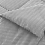 3pcs Fashion Luxury Comforter Set 1* Comforter + 2*Pillowcase, Without Core, Grey Striped Print Quilted Winter Bedding Set, Soft Warm And Skin-friendly Duvet For Bedroom, Guest Room