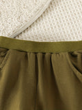3pcs Baby's Color Clash Patchwork Casual Pants, Elastic Waist Cotton Trousers, Toddler & Infant Boy's Clothing