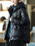 woloong Original Solid Hooded Cotton-Padded Coat