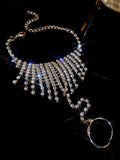woloong Tasseled Rhine Stones Bracelet Accessories