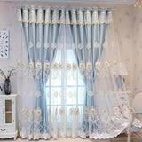 2 Panels Exquisite European-Style Floral Embossed Jacquard Double Layer Blackout Curtains - Enhance Home Decor with Grommet Top, Thermal Insulation, and Light Blocking - Perfect for Living Room and Bedroom Windows
