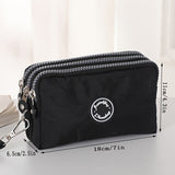 Three Zipper Clutch Wallet, Women Multi Layer Coin Purse, Versatile Wristlet Mobile Phone Bag