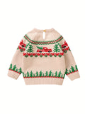 6 Months-3 Years Toddler Baby Boys Christmas Sweaters Long Sleeve Round Neck Truck Print Knit Pullovers Infant Jumper Tops