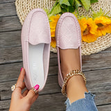 Women's Flower Pattern Loafers, Casual Slip On Faux   Shoes, Lightweight & Comfortable Flats