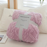 1pc Ultra-Soft Fuzzy Fleece Throw Blanket - Cozy 3D Jacquard Weave, Lightweight, Warm, Comfy, Textured, and Fluffy for Home Decor, Bed, and Couch - Perfect for Chilly Nights and Snuggling Up