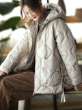 woloong Original Solid Hooded Cotton-Padded Coat