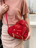 woloong Zipper Split-Joint Heart Shape Handbags Crossbody Bags Bags