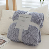 1pc Ultra-Soft Fuzzy Fleece Throw Blanket - Cozy 3D Jacquard Weave, Lightweight, Warm, Comfy, Textured, and Fluffy for Home Decor, Bed, and Couch - Perfect for Chilly Nights and Snuggling Up