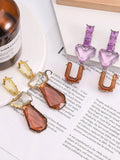 woloong Heart Shape Geometric Drop Earrings