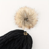 2pcs Warm Pom Pom Knitted Hat And Scarf Set For Boys And Girls