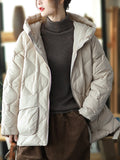 woloong Original Solid Hooded Cotton-Padded Coat