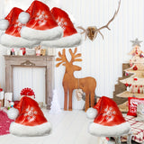 5-Pack Festive Christmas Santa Hat Balloons, Red Snowflake Design, Aluminum Foil Helium Party Decorations for Holiday Celebrations