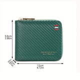 Classic Mini Solid Color Short Wallet, Zipper Around Coin Purse, Versatile Credit Card Holder