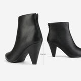 Women's Pointed Toe Ankle Boots High Heel Booties Fashion Zipper Dress Boots