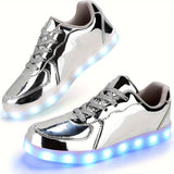 Luminous Flashing Unisex Shoes - LED Lights Up, USB Charging, Lace Up, Couples Dancing, Flashing Trainers for Men and Women - Perfect for Nighttime Outings, Parties, and Special Occasions