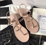 New Flats sandal Women Shoes channel  Summer Beach Clip Toe Slides Luxury Brand Designer Flip-flops Quilted Chain Sandals low heel Women Slippers tn