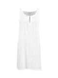 woloong Tied Split-side Solid Color Sleeveless Loose V-neck Mini Dresses