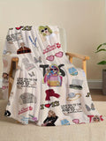 American Pop Singer Flannel Printed Blanket, All-Season, Hypoallergenic, Versatile For Air Conditioning, Napping, Outdoor Camping, Office - Soft Polyester, Hand Wash Only