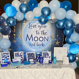 50pcs Blue Latex Balloons - Deep Sky & Metallic Blue Mix for Birthday, Shower, Graduation, Bridal & Wedding Celebrations, Anniversary & Bachelor Party Decorations