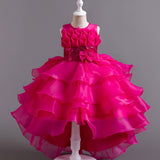 Sparkling Princess Ruffle Dress - Flouncy Tulle Gown with Glitter Sequins & Multi-Layer Organza Trail - Perfect for Girls Formal Events & Pageants