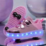 Luminous Low-Top Roller Skateboard Shoes for Girls - Wear-Resistant, Anti-Slip, LED Light Accents, Perfect for Indoor and Outdoor Fun in Spring and Summer