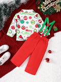 2Pcs Toddler Baby Boys Christmas Gentleman Outfits Long Sleeve Shirt Tops With Bow Tie + Suspender Trousers, Outdoor Cloth